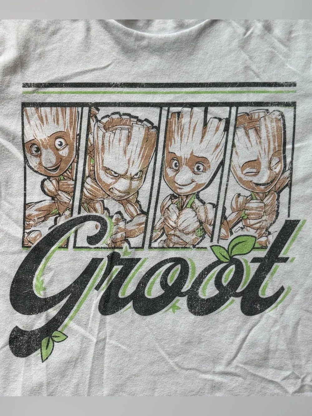 Marvel Groot graphic print white short sleeve t-shirt boys L 10-12